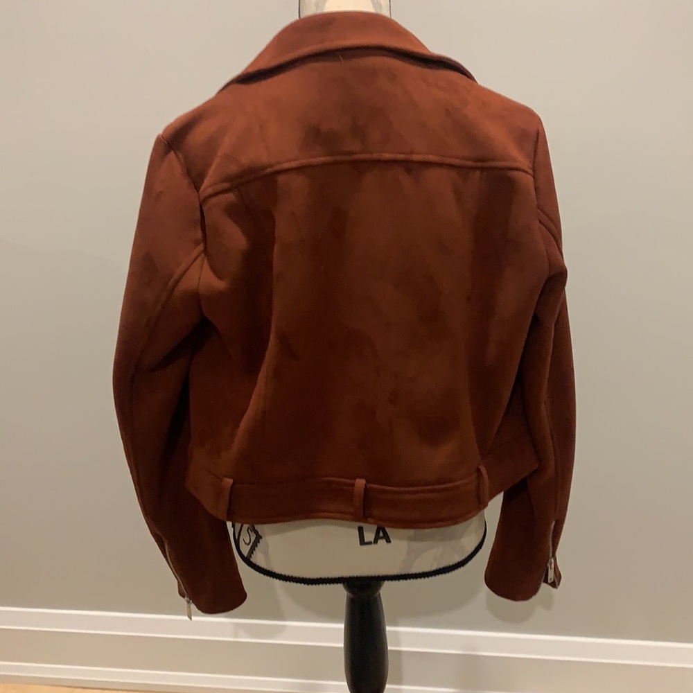 Rust coloured Faux Suede Jacket - Picture 2 of 3